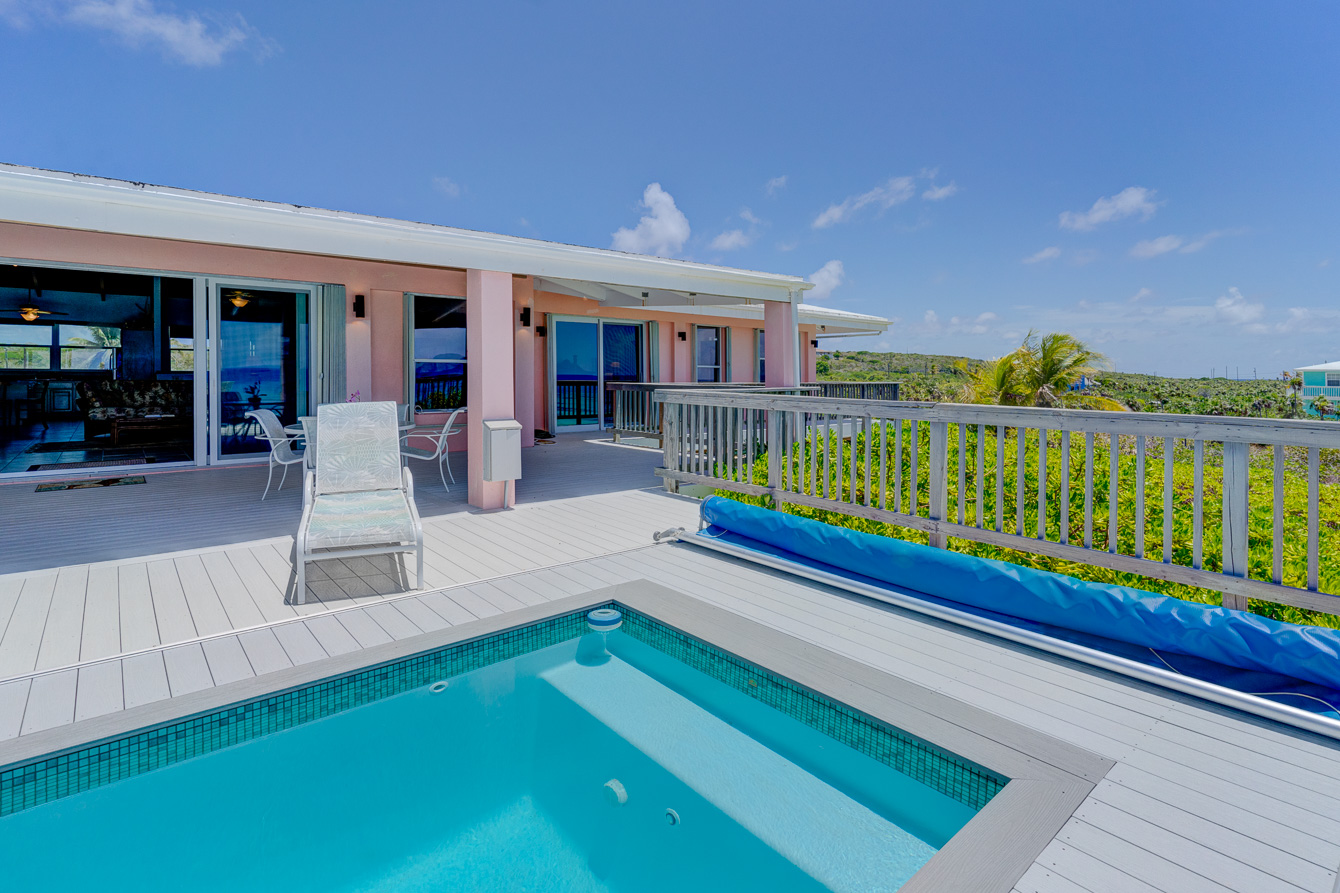 The pool at The Family Beach House on San Salvador