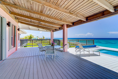 View from the deck of The Family Beach House on San Salvador 