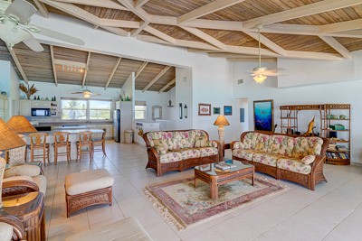 View from the livingroom ofThe Family Beach House on San Salvador